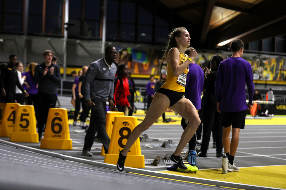 Iowa's Payton Wensel competes in the 600-meters during the Jimmy Grant Invitational Saturday, December 8, 2018 at the Recreation Building. (Brian Ray/hawkeyesports.com)