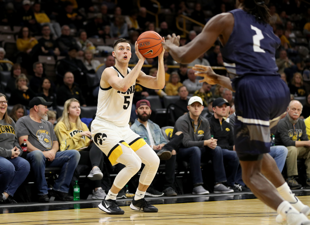 Iowa Hawkeyes guard CJ Fredrick (5) against North Florida Thursday, November 21, 2019 at Carver-Hawkeye Arena. (Brian Ray/hawkeyesports.com)