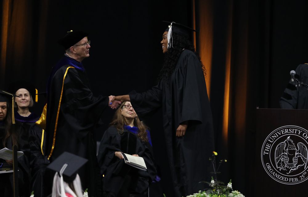Iowa VolleyballÕs Taylor Lewis during the College of Liberal Arts and Sciences spring commencement Saturday, May 11, 2019 at Carver-Hawkeye Arena. (Brian Ray/hawkeyesports.com)