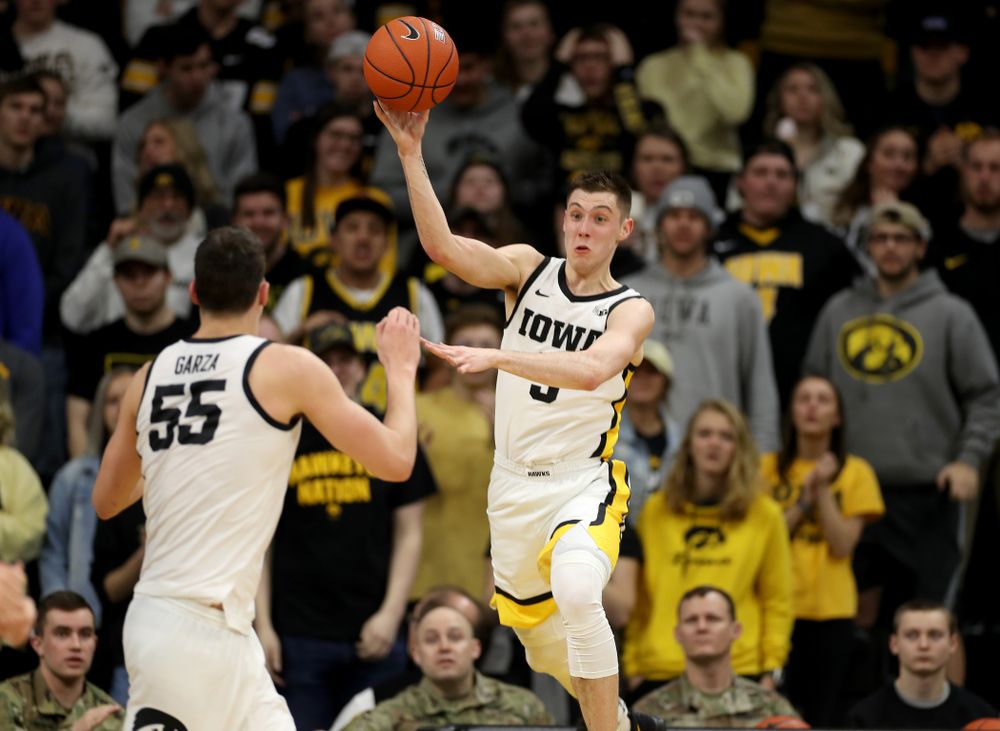 Iowa Hawkeyes guard CJ Fredrick (5) against Penn State Saturday, February 29, 2020 at Carver-Hawkeye Arena. (Brian Ray/hawkeyesports.com)