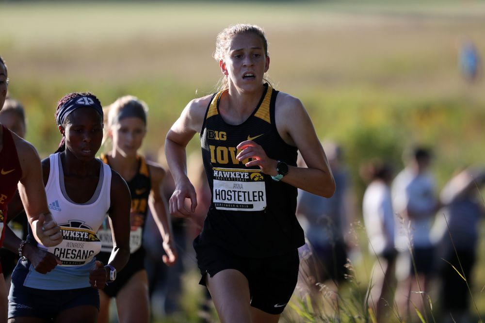 IowaÕs Anna Hostetler runs in the 2019 Hawkeye Invitational Friday, September 6, 2019 at the Ashton Cross Country Course. (Brian Ray/hawkeyesports.com)