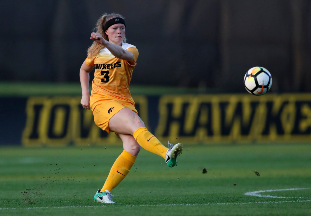 Iowa Hawkeyes Morgan Kemmerling (3) against the Missouri Tigers Friday, August 17, 2018 at the Iowa Soccer Complex. (Brian Ray/hawkeyesports.com)