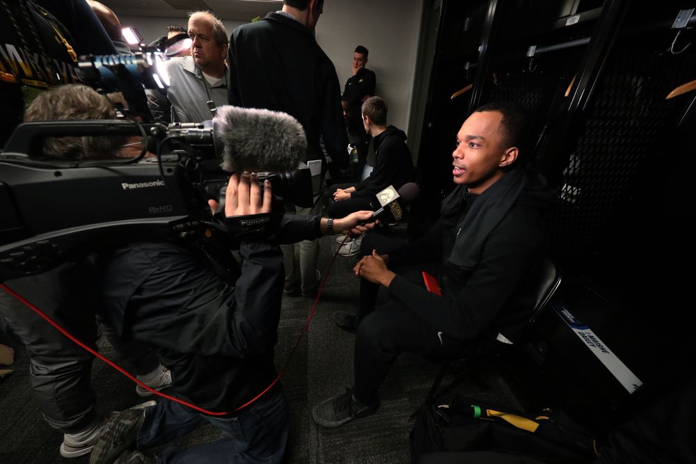 Iowa Hawkeyes guard Maishe Dailey (1) during press availability and practice before the first round of the 2019 NCAA Men's Basketball Tournament Thursday, March 21, 2019 at Nationwide Arena in Columbus, Ohio. (Brian Ray/hawkeyesports.com)
