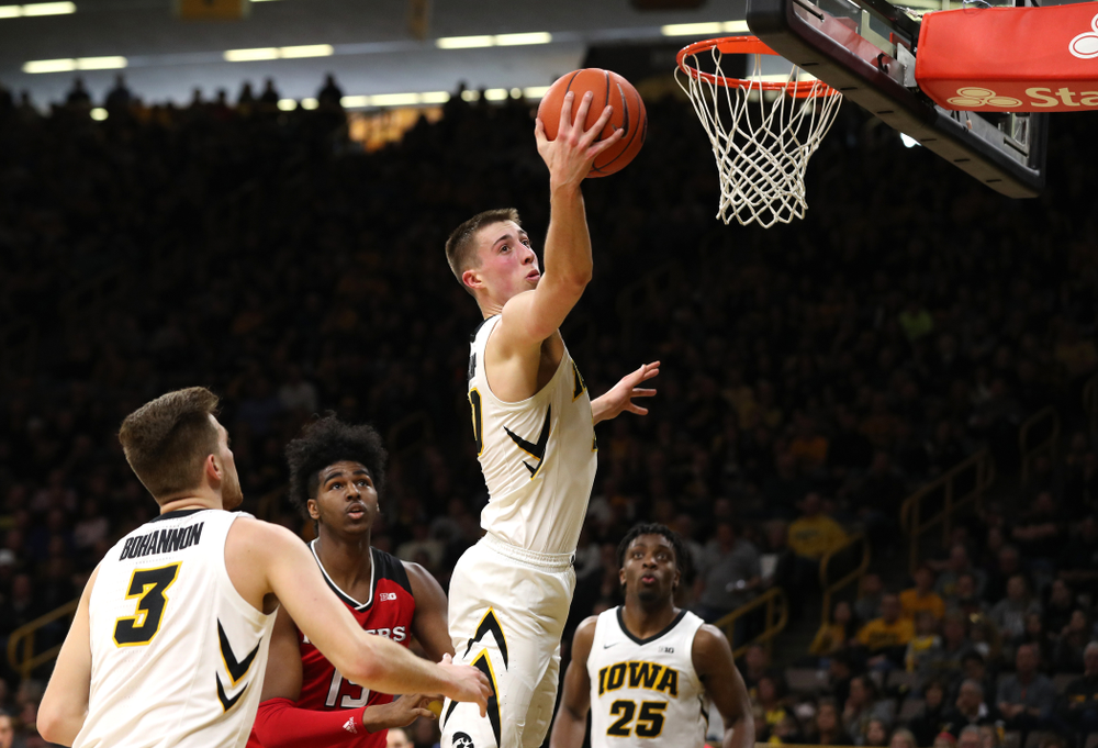 Iowa Hawkeyes guard Connor McCaffery (30) against the Rutgers Scarlet Knights Saturday, March 2, 2019 at Carver-Hawkeye Arena. (Brian Ray/hawkeyesports.com)