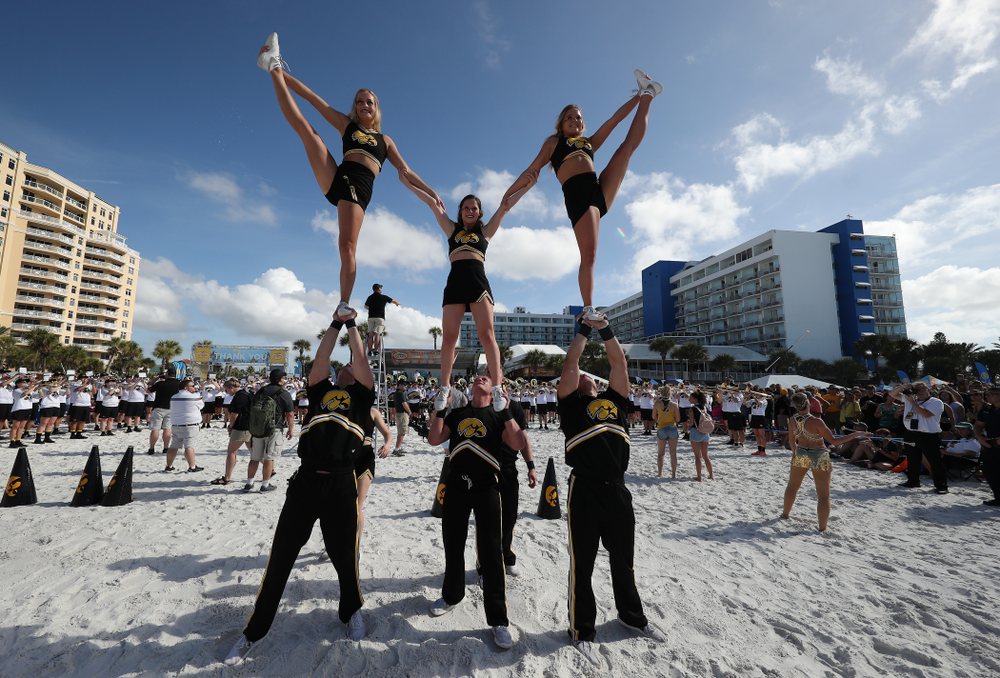 The Iowa Cheerleaders during the Outback Bowl Beach Day Sunday, December 30, 2018 at Clearwater Beach. (Brian Ray/hawkeyesports.com)