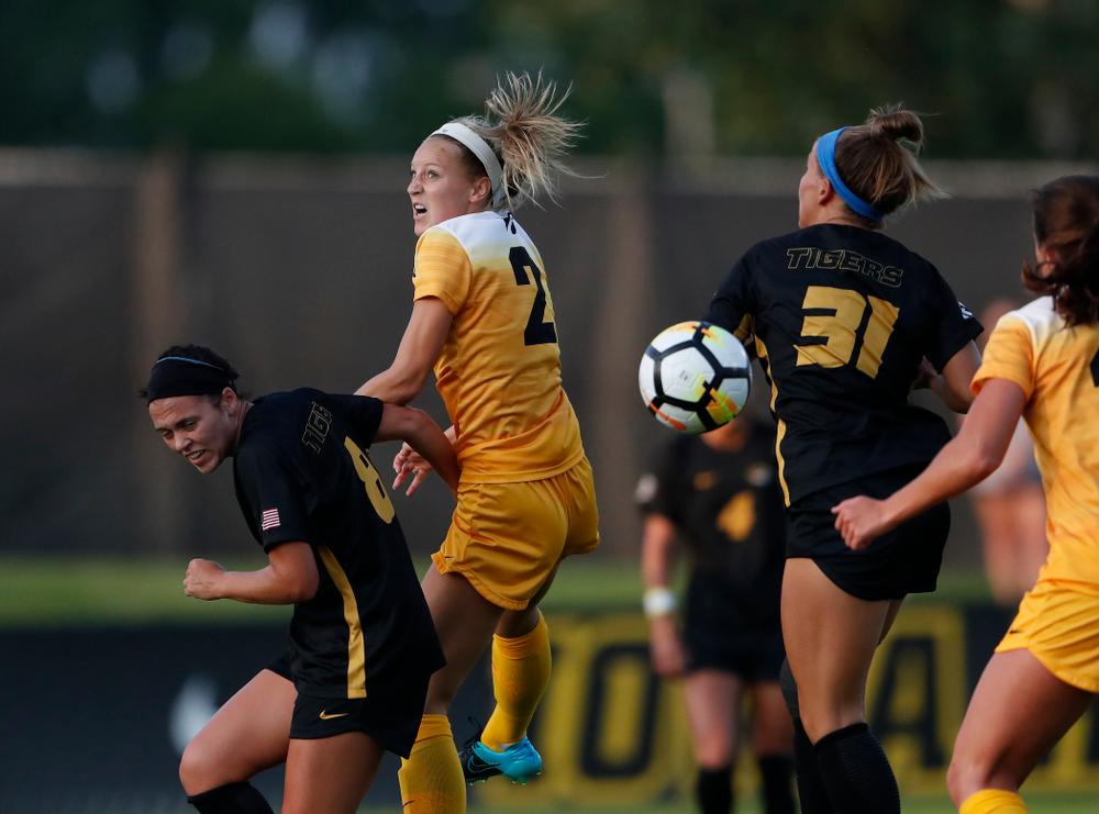 Iowa Hawkeyes Hailey Rydberg (2) against the Missouri Tigers Friday, August 17, 2018 at the Iowa Soccer Complex. (Brian Ray/hawkeyesports.com)