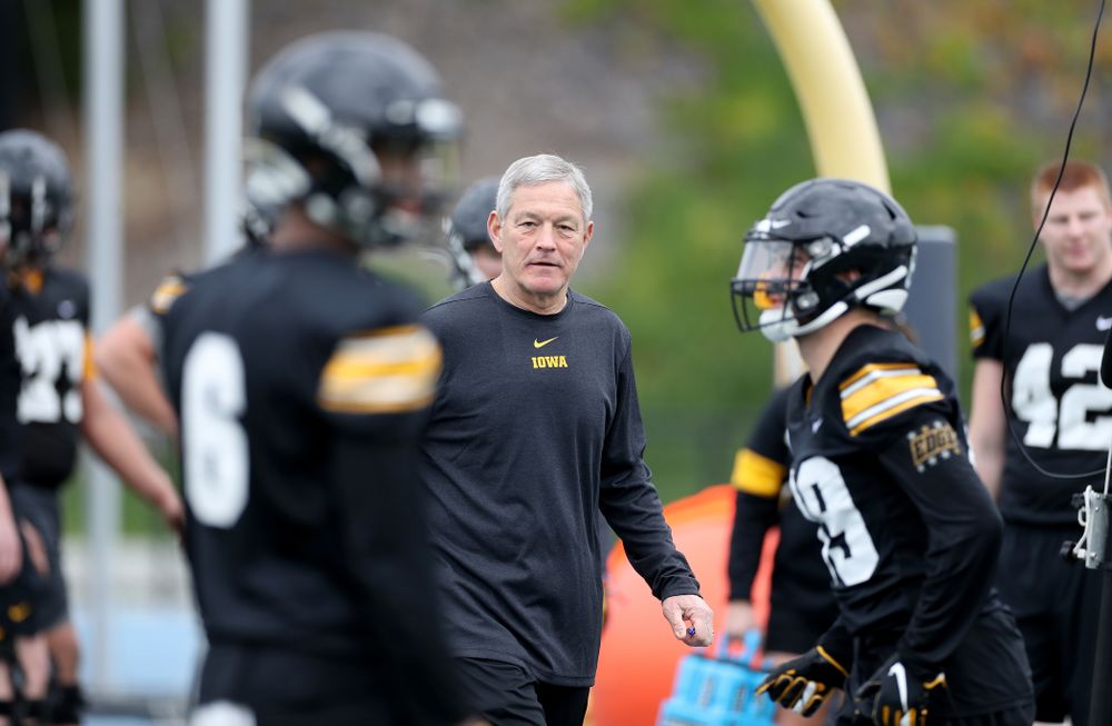 Iowa Hawkeyes head coach Kirk Ferentz during practice Sunday, December 22, 2019 at Mesa College in San Diego. (Brian Ray/hawkeyesports.com)