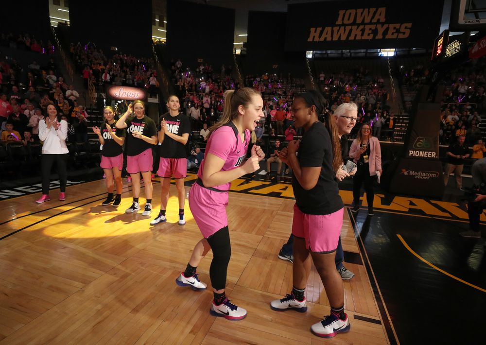 Iowa Hawkeyes guard Kathleen Doyle (22) against the Wisconsin Badgers Sunday, February 16, 2020 at Carver-Hawkeye Arena. (Brian Ray/hawkeyesports.com)