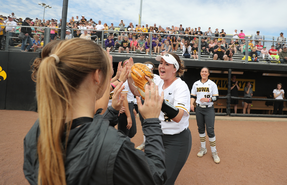 Iowa Hawkeyes Erin Riding (6) against the Ohio State Buckeyes on senior day Sunday, May 5, 2019 at Pearl Field. (Brian Ray/hawkeyesports.com)
