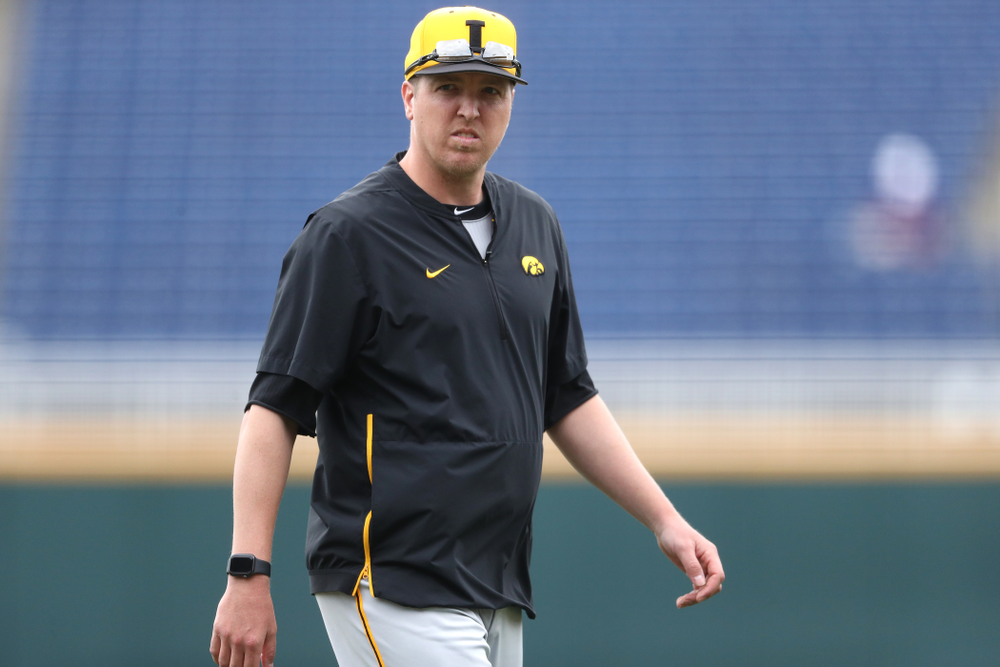 Pitching coach Tom Gorzelanny against the Nebraska Cornhuskers in the first round of the Big Ten Baseball Tournament Friday, May 24, 2019 at TD Ameritrade Park in Omaha, Neb. (Brian Ray/hawkeyesports.com)