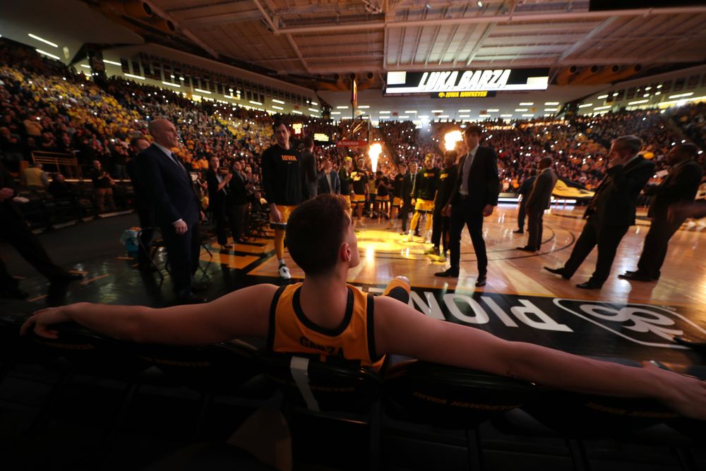 Iowa Hawkeyes forward Luka Garza (55) against the Nebraska Cornhuskers Saturday, February 8, 2020 at Carver-Hawkeye Arena. (Brian Ray/hawkeyesports.com)