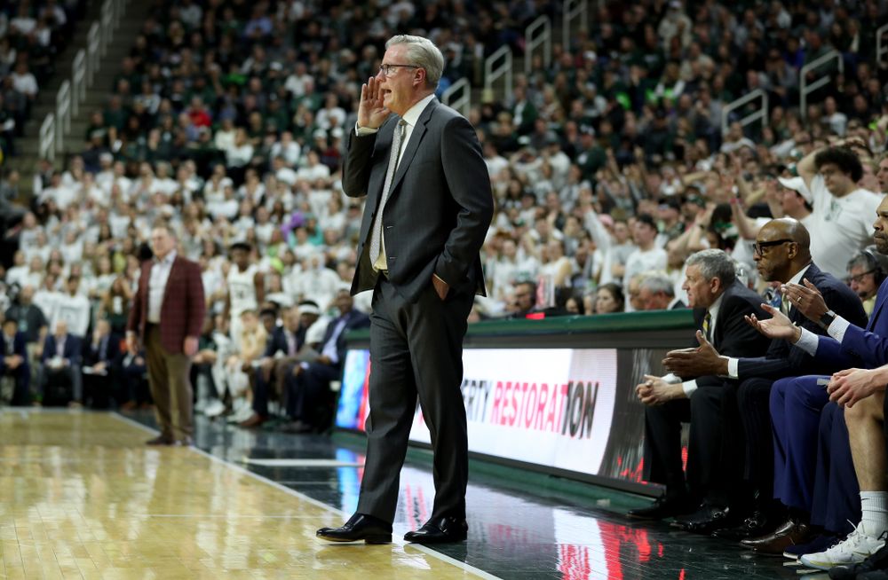 Iowa Hawkeyes head coach Fran McCaffery against Michigan State Tuesday, February 25, 2020 at the Breslin Center in East Lansing, MI. (Brian Ray/hawkeyesports.com)