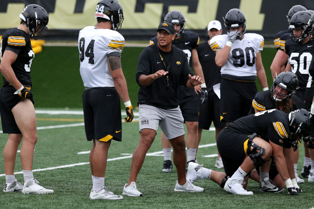 LeVar Woods during practice No. 4 of Fall Camp Monday, August 6, 2018 at the Hansen Football Performance Center. (Brian Ray/hawkeyesports.com)