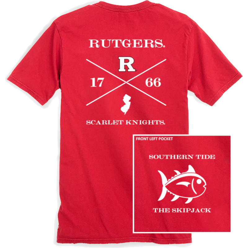 Rutgers Scarlet Knights Southern Tide Short Sleeve College Cross T