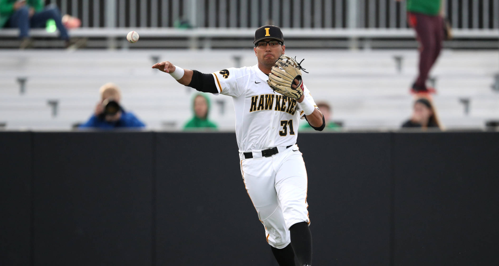 Iowa Hawkeyes infielder Matthew Sosa (31) during game one against UC Irvine Friday, May 3, 2019 at Duane Banks Field. (Brian Ray/hawkeyesports.com)