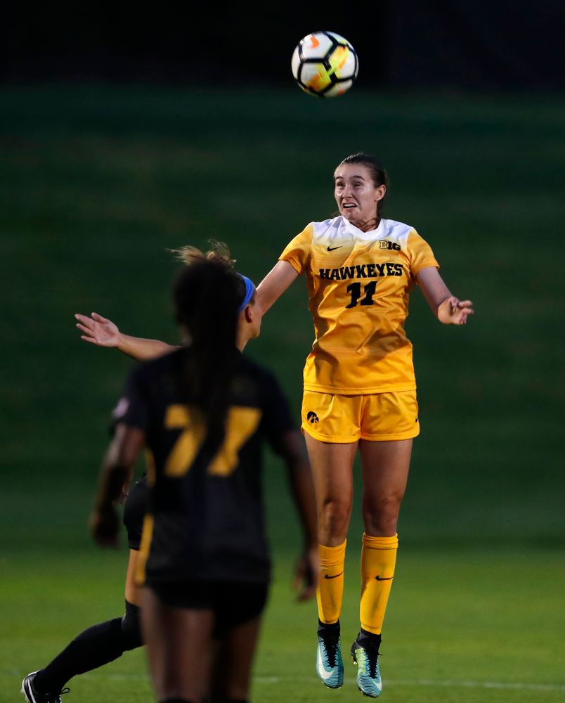 Iowa Hawkeyes Sydney Blitchok (11) against the Missouri Tigers Friday, August 17, 2018 at the Iowa Soccer Complex. (Brian Ray/hawkeyesports.com)