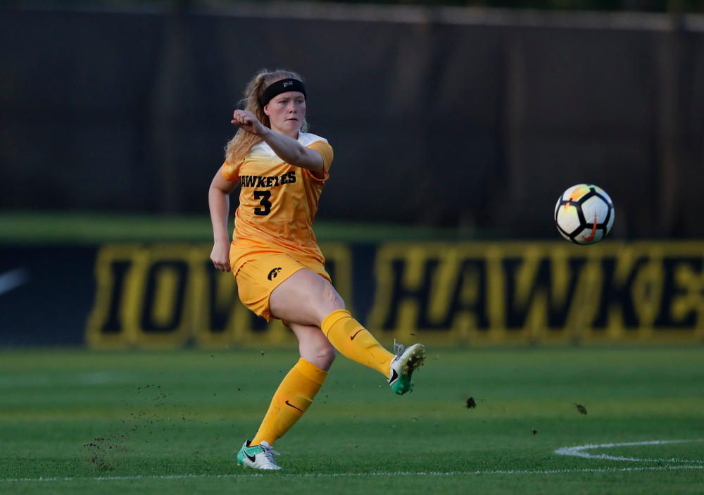 Iowa Hawkeyes Morgan Kemmerling (3) against the Missouri Tigers Friday, August 17, 2018 at the Iowa Soccer Complex. (Brian Ray/hawkeyesports.com)