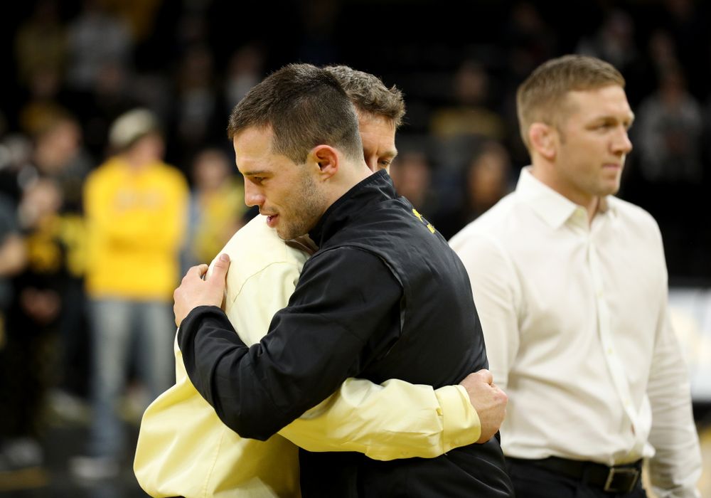 Iowa’s Danny Murphy during senior day activities Sunday, February 23, 2020 at Carver-Hawkeye Arena. (Brian Ray/hawkeyesports.com)