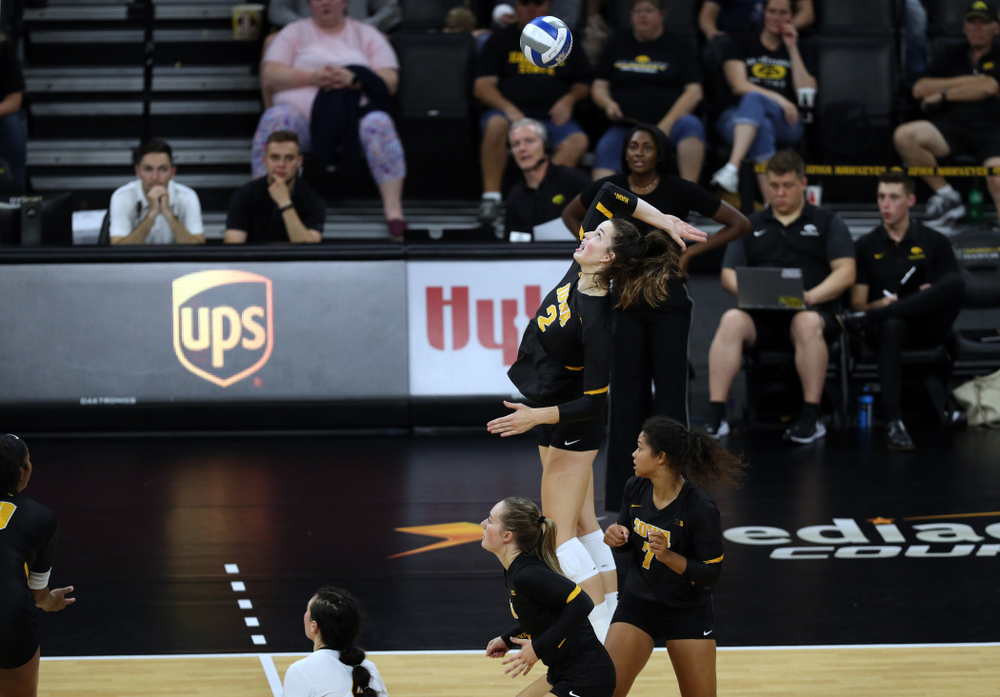 Courtney Buzzerioagainst the Iowa State Cyclones Saturday, September 21, 2019 at Carver-Hawkeye Arena. (Brian Ray/hawkeyesports.com)