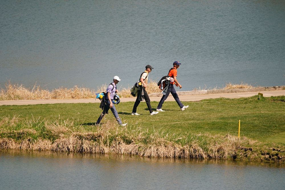 Iowa's Benton Weinberg walks to the green during the third round of the Hawkeye Invitational at Finkbine Golf Course in Iowa City on Sunday, Apr. 21, 2019. (Stephen Mally/hawkeyesports.com)