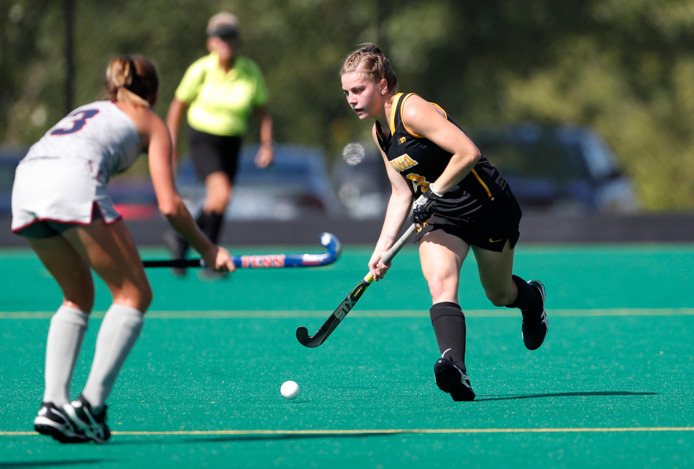 Iowa Hawkeyes Nikki Freeman (8) against the Penn Quakers Friday, September 14, 2018 at Grant Field. (Brian Ray/hawkeyesports.com)