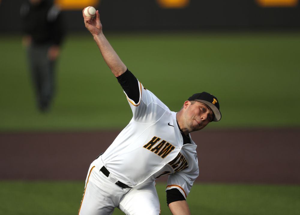 Iowa Hawkeyes Cole McDonald (11) during game one against UC Irvine Friday, May 3, 2019 at Duane Banks Field. (Brian Ray/hawkeyesports.com)
