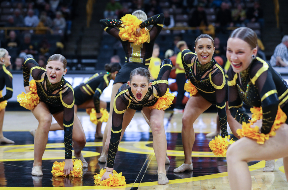The Iowa Dance Team performs at halftime of the Iowa Hawkeyes game against North Florida Thursday, November 21, 2019 at Carver-Hawkeye Arena. (Brian Ray/hawkeyesports.com)