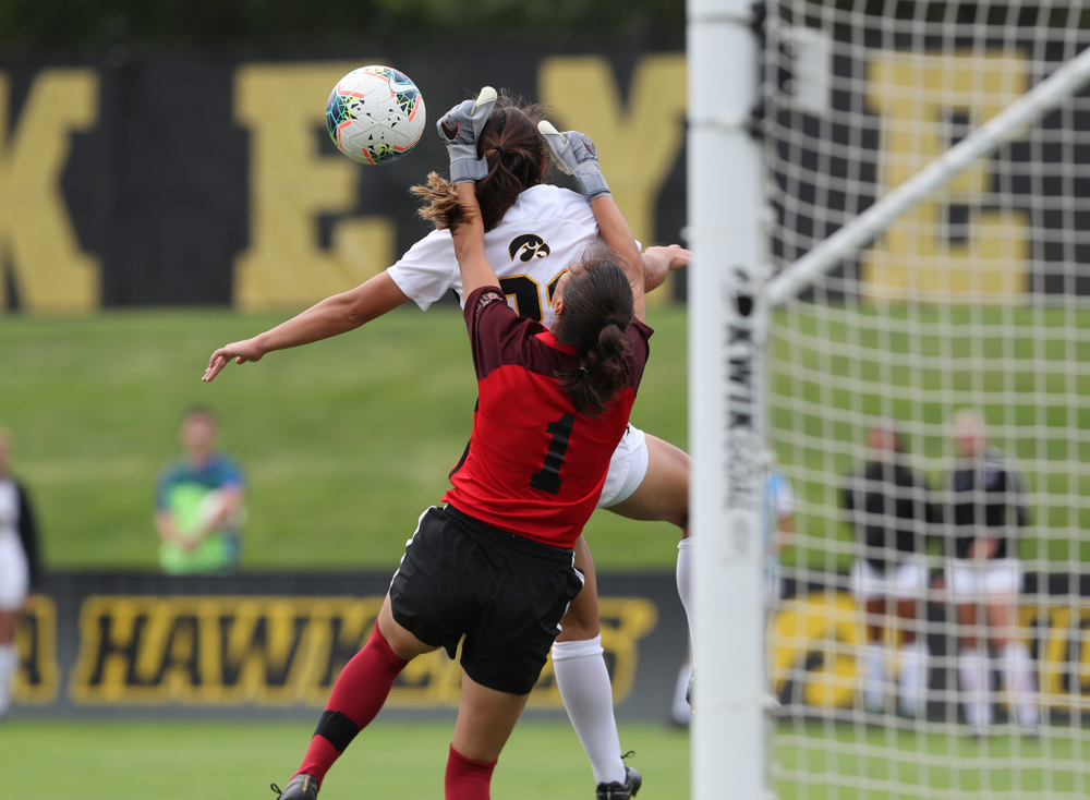 Iowa Hawkeyes forward Emma Tokuyama (21) during a 6-1 win over Northern Iowa Sunday, August 25, 2019 at the Iowa Soccer Complex. (Brian Ray/hawkeyesports.com)