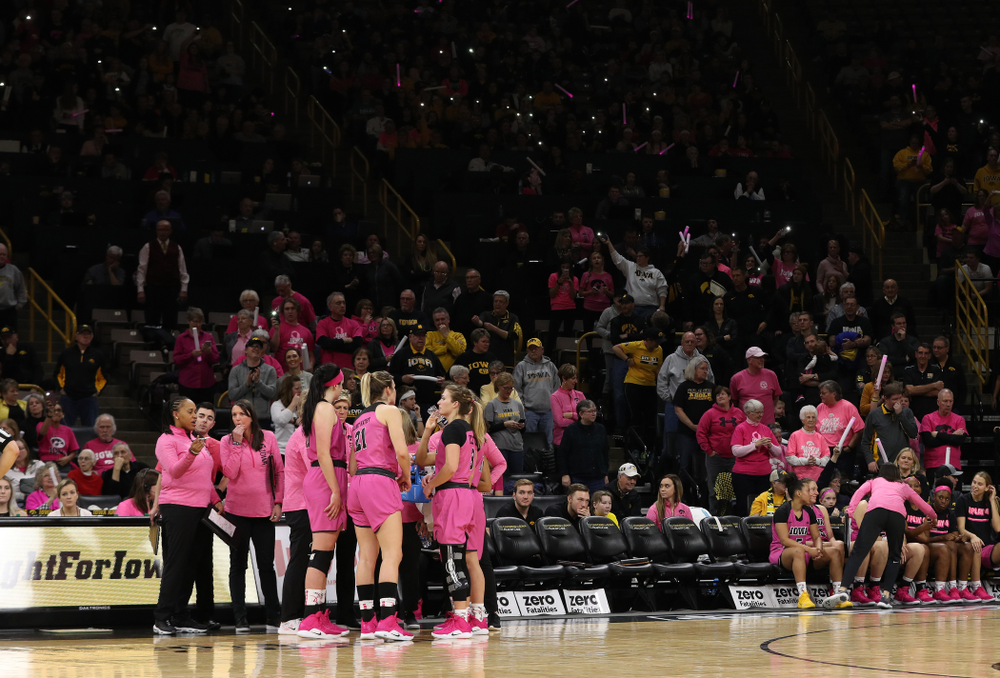 The Iowa Hawkeyes against the seventh ranked Maryland Terrapins Sunday, February 17, 2019 at Carver-Hawkeye Arena. (Brian Ray/hawkeyesports.com)