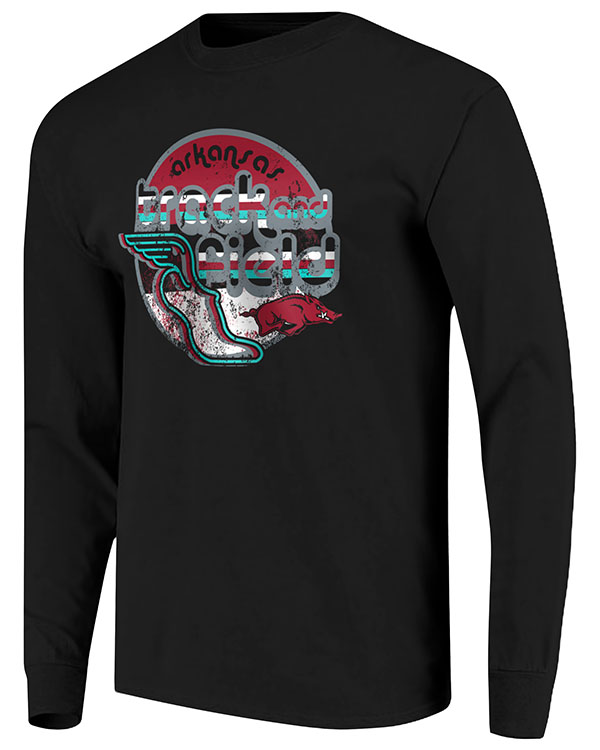 Arkansas Razorbacks Retro Track Field Long Sleeve T Shirt Arkansas Razorbacks Store Shop University Of Arkansas Apparel Gear Gifts Clothing