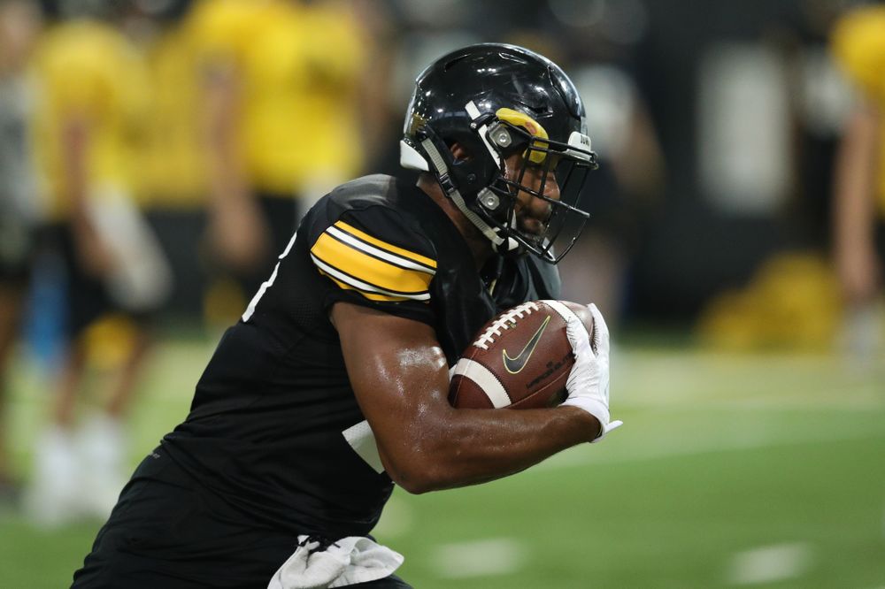 Iowa Hawkeyes running back Toren Young (28) during Fall Camp Practice No. 16 Tuesday, August 20, 2019 at the Ronald D. and Margaret L. Kenyon Football Practice Facility. (Brian Ray/hawkeyesports.com)