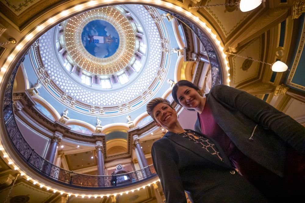 Iowa WomenÕs BasketballÕs Megan Gustafson is recognized with a resolution by the house and the senate at the Iowa State Capitol Wednesday, April 24, 2019 in Des Moines. (Brian Ray/hawkeyesports.com)