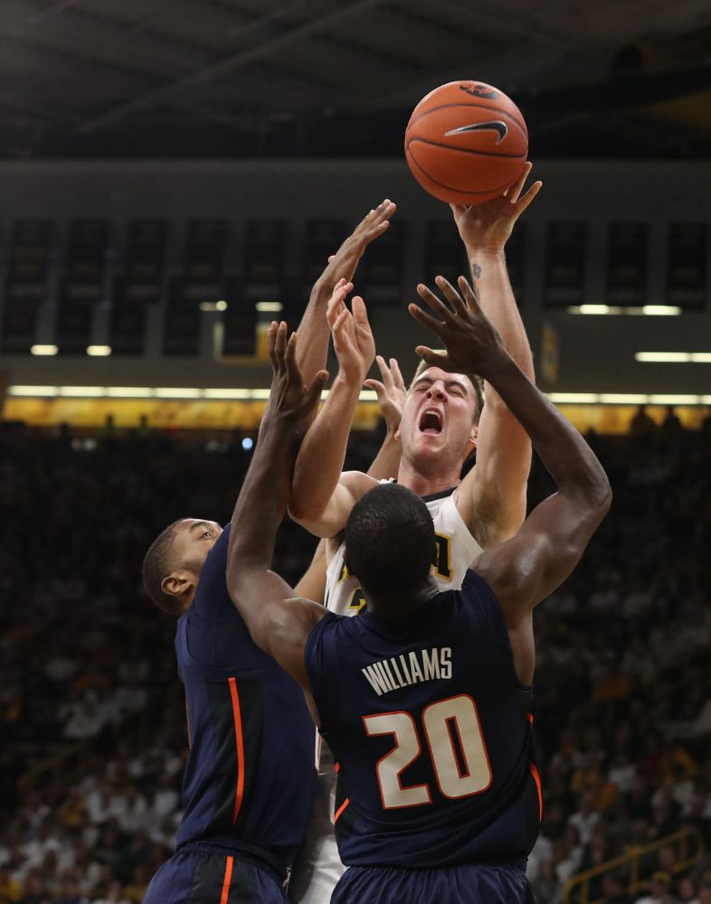 Iowa Hawkeyes guard Connor McCaffery (30) against the Illinois Fighting Illini Sunday, January 20, 2019 at Carver-Hawkeye Arena. (Brian Ray/hawkeyesports.com)