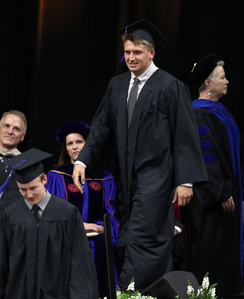Hawkeye FootballÕs Drew Cook during the Tippie College of Business spring commencement Saturday, May 11, 2019 at Carver-Hawkeye Arena. (Brian Ray/hawkeyesports.com)