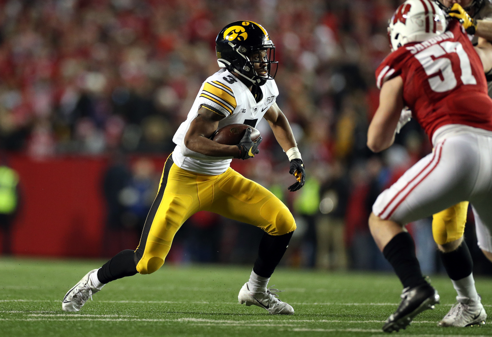 Iowa Hawkeyes wide receiver Tyrone Tracy Jr. (3) against the Wisconsin Badgers Saturday, November 9, 2019 at Camp Randall Stadium in Madison, Wisc. (Brian Ray/hawkeyesports.com)