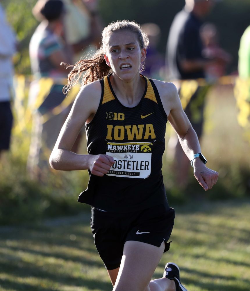 IowaÕs Anna Hostetler runs in the 2019 Hawkeye Invitational Friday, September 6, 2019 at the Ashton Cross Country Course. (Brian Ray/hawkeyesports.com)