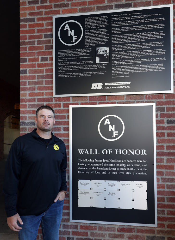 ANF Honoree Matt Kroul Tuesday, October 8, 2019 in the ANF Plaza at Kinnick Stadium. (Brian Ray/hawkeyesports.com)