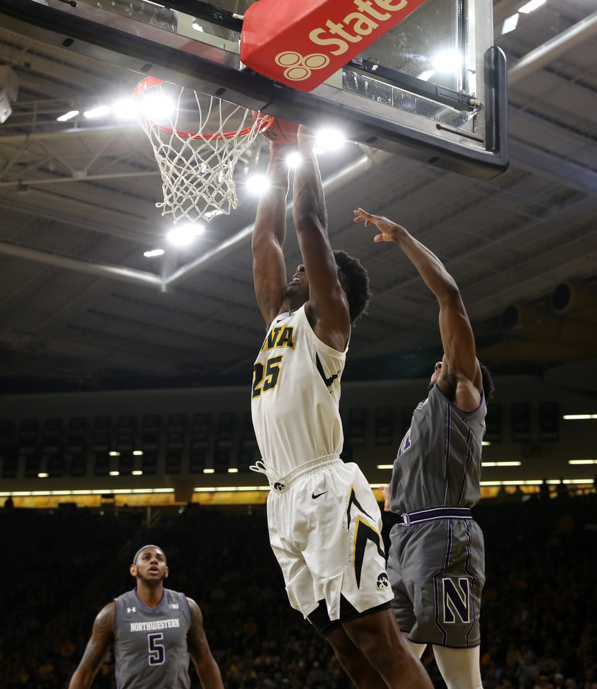 Iowa Hawkeyes forward Tyler Cook (25) against the Northwestern Wildcats Sunday, February 10, 2019 at Carver-Hawkeye Arena. (Brian Ray/hawkeyesports.com)