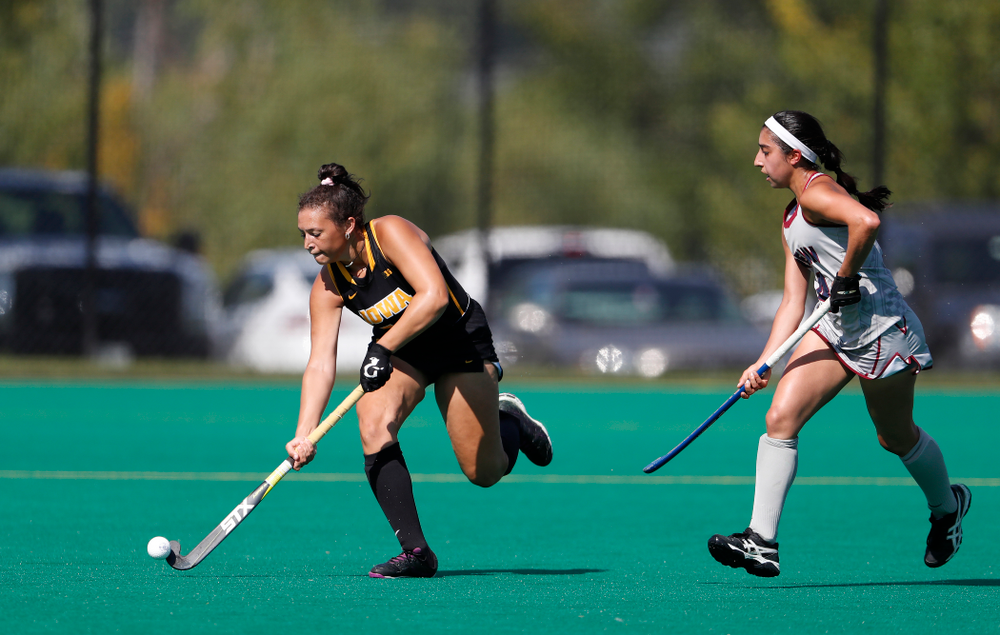 Iowa Hawkeyes Mya Christopher (18) against the Penn Quakers Friday, September 14, 2018 at Grant Field. (Brian Ray/hawkeyesports.com)