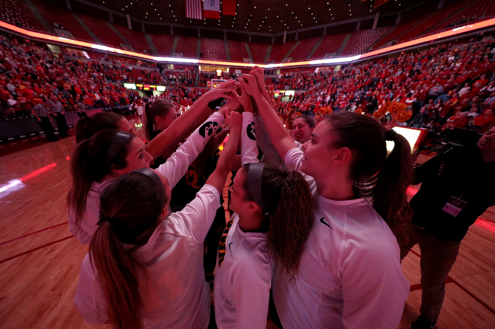 The Iowa Hawkeyes against the Iowa State Cyclones Wednesday, December 11, 2019 at Hilton Coliseum in Ames, Iowa(Brian Ray/hawkeyesports.com)
