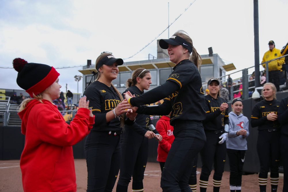 Iowa's Hallie Ketcham (22) at game 2 vs Northwestern on Saturday, March 30, 2019 at Bob Pearl Field. (Lily Smith/hawkeyesports.com)
