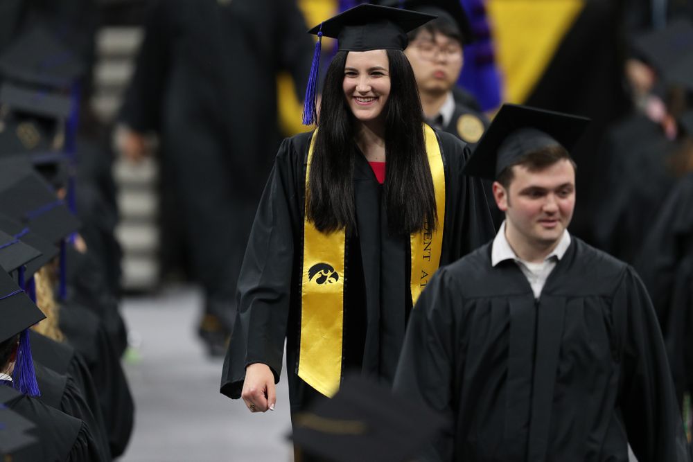 Iowa WomenÕs BasketballÕs Megan Gustafson during the Tippie College of Business spring commencement Saturday, May 11, 2019 at Carver-Hawkeye Arena. (Brian Ray/hawkeyesports.com)