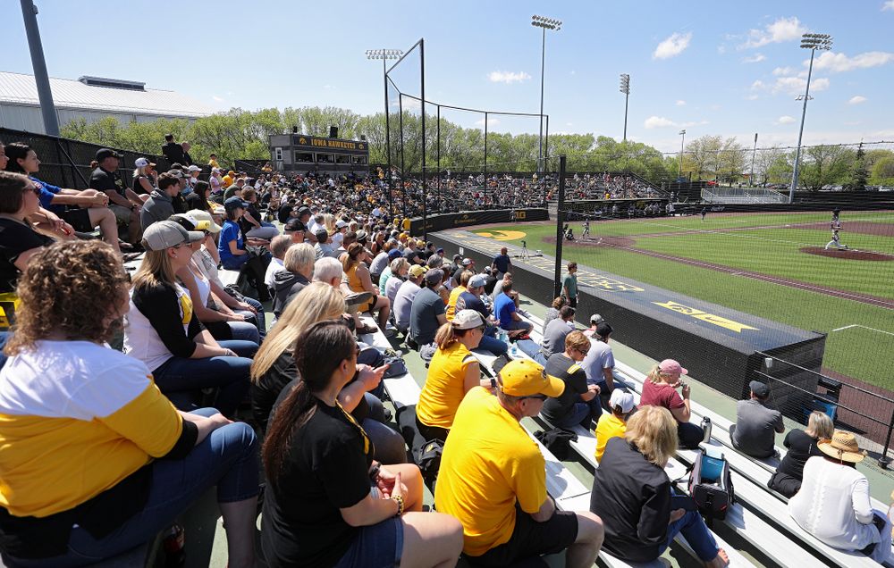Fans look on during the fourth inning of their game against UC Irvine at Duane Banks Field in Iowa City on Sunday, May. 5, 2019. (Stephen Mally/hawkeyesports.com)