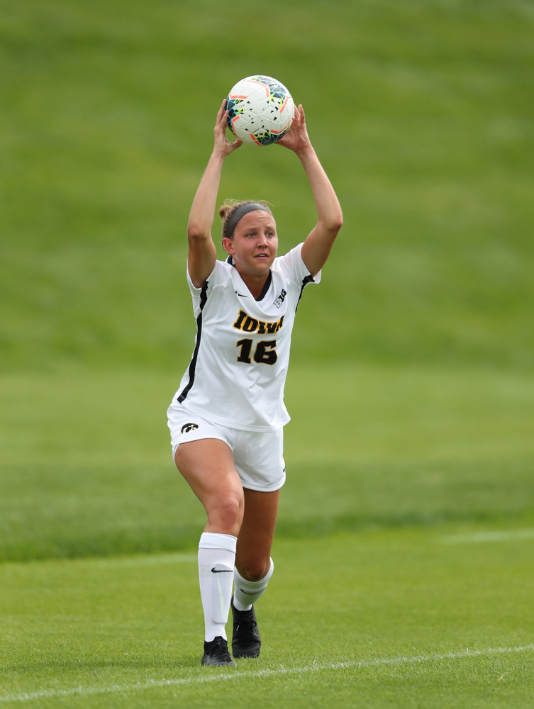 Iowa Hawkeyes midfielder Olivia Hellweg (16) during a 6-1 win over Northern Iowa Sunday, August 25, 2019 at the Iowa Soccer Complex. (Brian Ray/hawkeyesports.com)