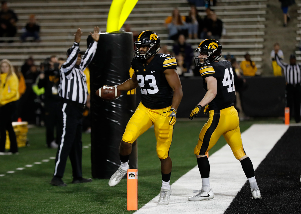 Iowa Hawkeyes wide receiver Dominique Dafney (23) during their final spring practice Friday, April 20, 2018 at Kinnick Stadium. (Brian Ray/hawkeyesports.com)