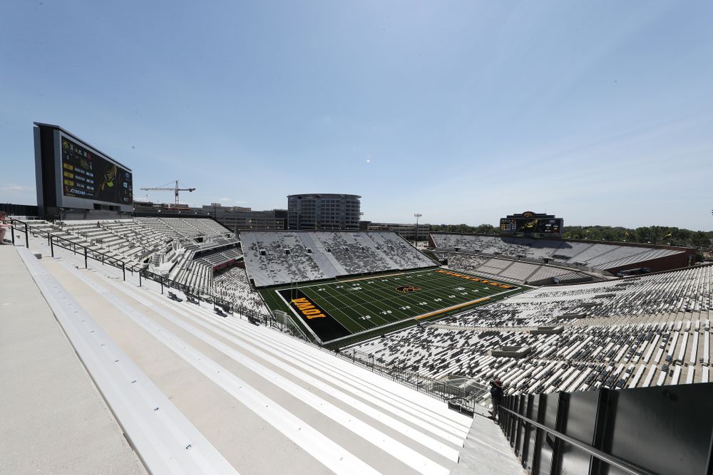 The view from the third level in the new north end zone of Kinnick Stadium Friday, August 9, 2019. (Brian Ray/hawkeyesports.com)