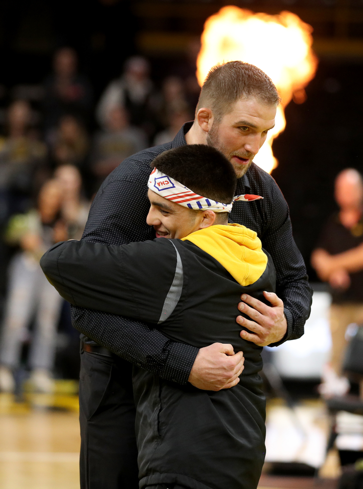 Iowa’s Pat Lugo during senior day activities Sunday, February 23, 2020 at Carver-Hawkeye Arena. (Brian Ray/hawkeyesports.com)