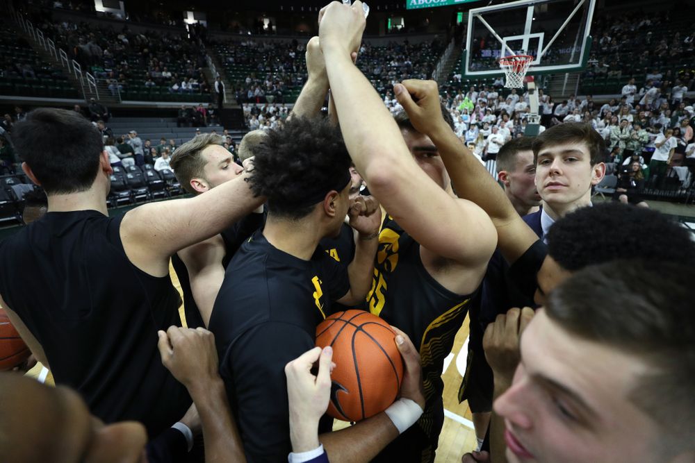The Iowa Hawkeyes against Michigan State Tuesday, February 25, 2020 at the Breslin Center in East Lansing, MI. (Brian Ray/hawkeyesports.com)