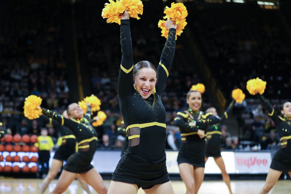 The Iowa Dance Team performs at halftime of the Iowa Hawkeyes game against North Florida Thursday, November 21, 2019 at Carver-Hawkeye Arena. (Brian Ray/hawkeyesports.com)