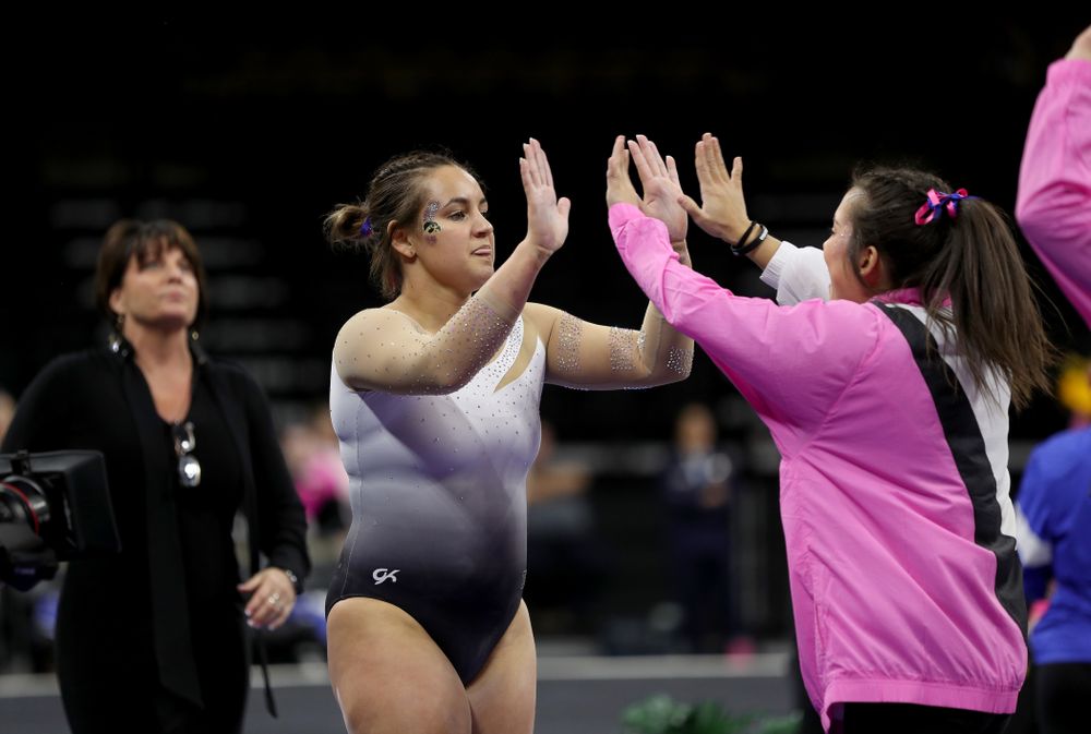 IowaÕs Dani Castillo competes on the beam against Ball State and Air Force Saturday, January 11, 2020 at Carver-Hawkeye Arena. (Brian Ray/hawkeyesports.com)